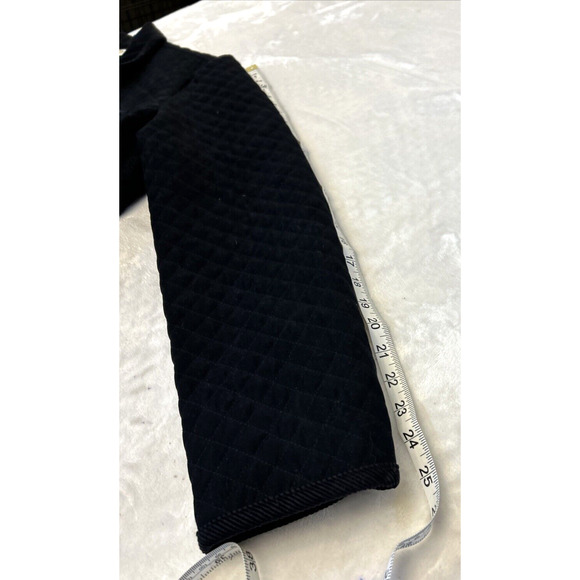 Talbots Women Quilted Corduroy Neck Jacket Sz L Black Snap Button Front Stretch - Picture 5 of 11